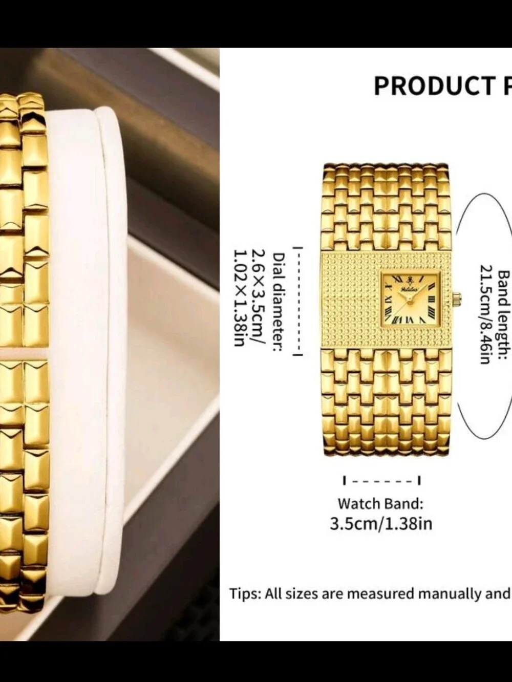 Women's Gold-Tone Bracelet Watch with Roman Dial